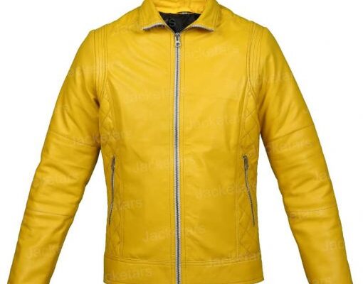 yellow leather jacket