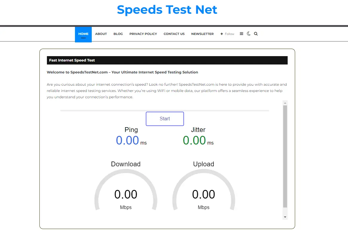 Test your ISP Speed test with Speedstestnet.com